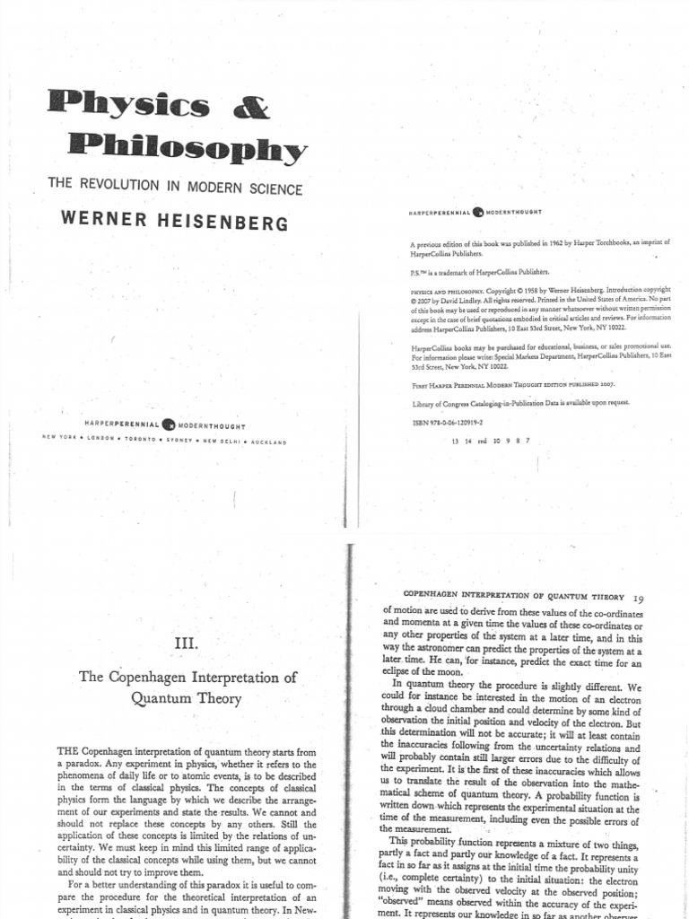 Heisenberg - The Copenhagen Interpretation of Quantum Theory | PDF ...