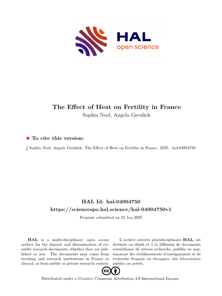 OPapers_2025_1D | PDF | Total Fertility Rate | Heat Wave