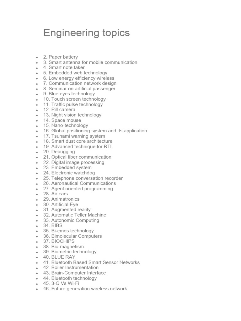 Engineering Topics | PDF