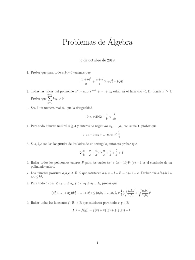 Algebra 01 | PDF | Álgebra | Álgebra abstracta