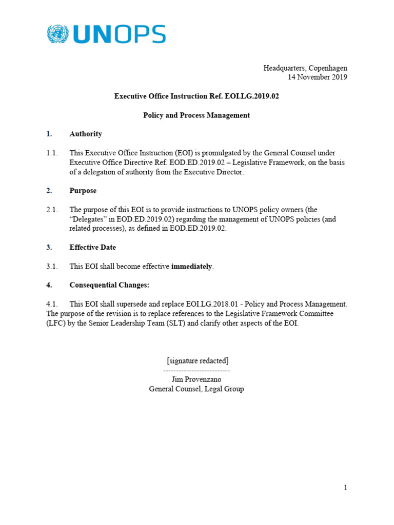 UNOPS Policy Management Guidelines | PDF | Regulatory Compliance | Policy