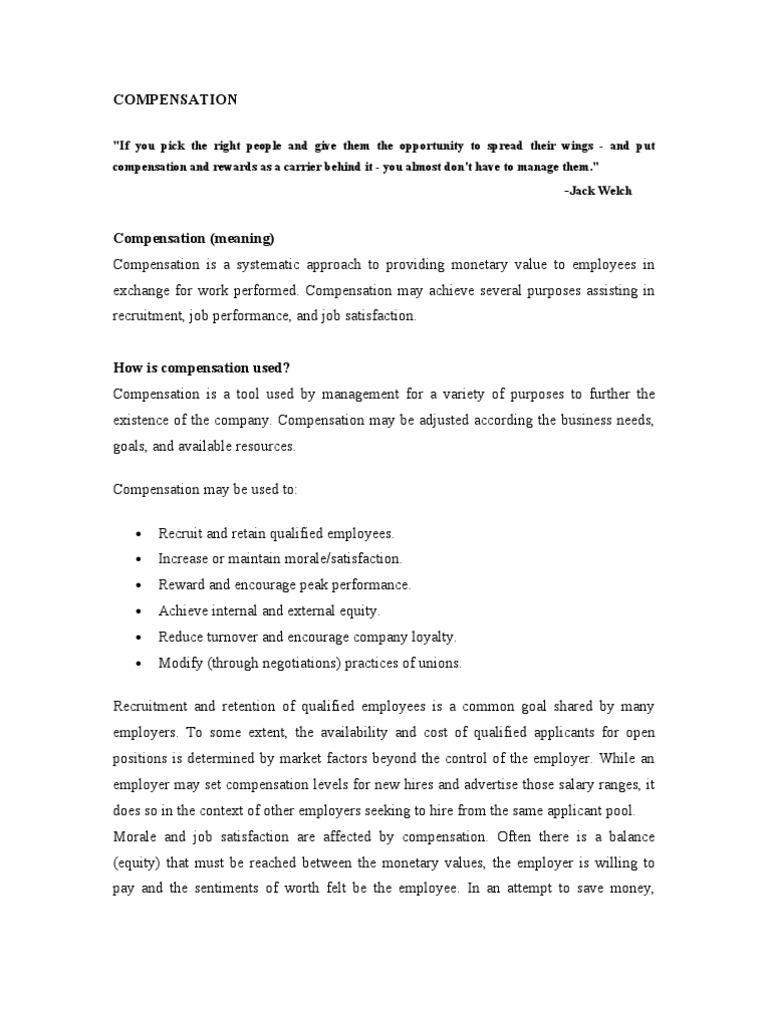 Understanding Employee Compensation Systems | PDF