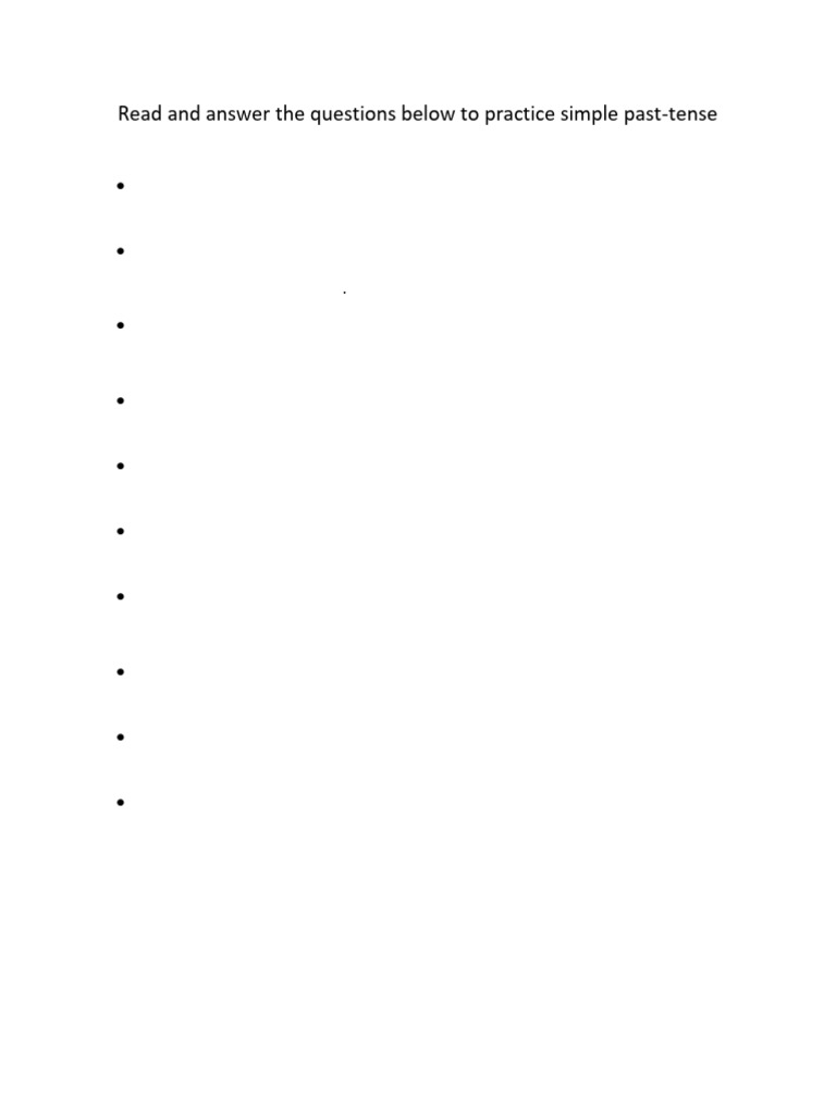 Simple Past Tense Practice Questions | PDF