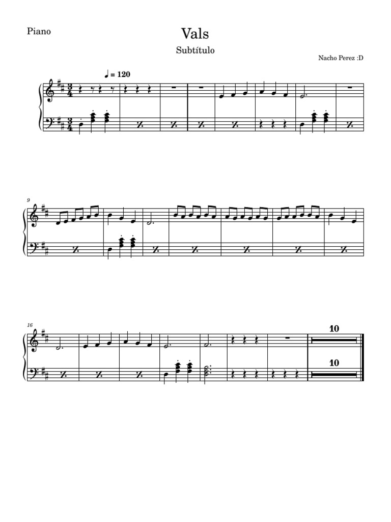 Piano Vals Composition by Nacho Perez | PDF