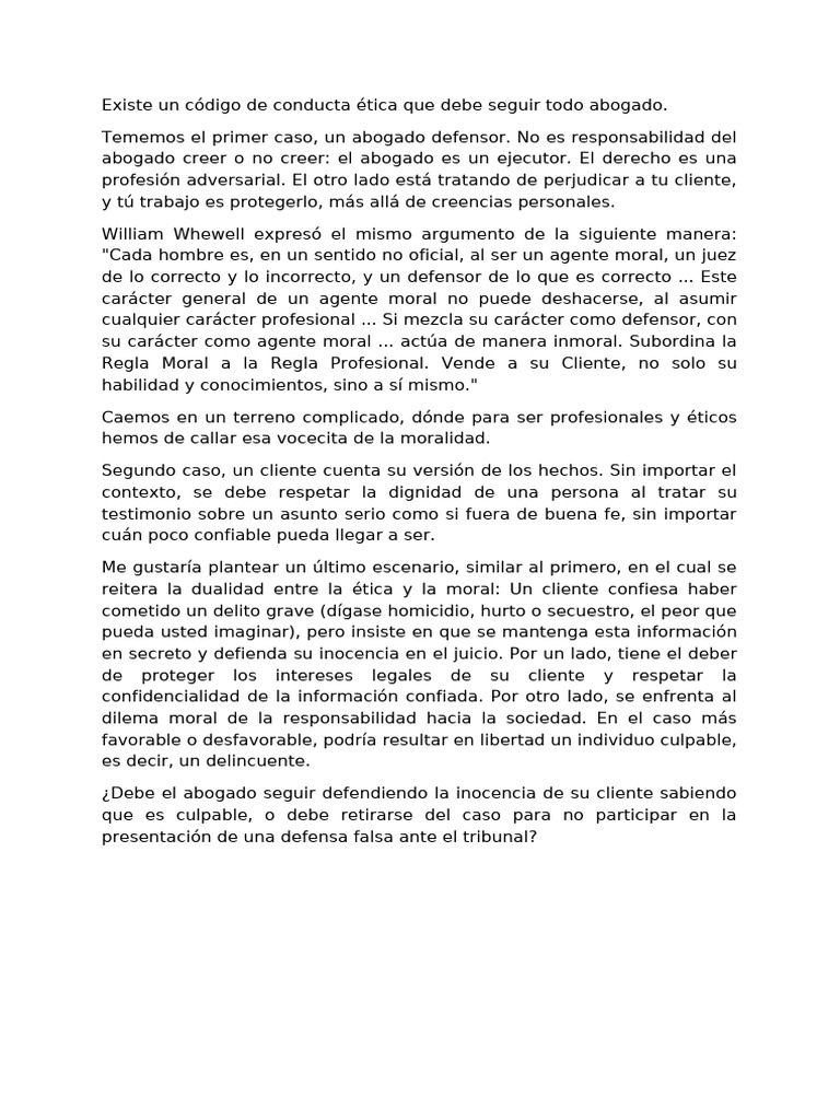 Ética y Moral en la Abogacía Defensiva | PDF