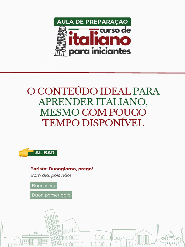 O Conteúdo Ideal para Aprender Italiano Mesmo Com Pouco Tempo ...
