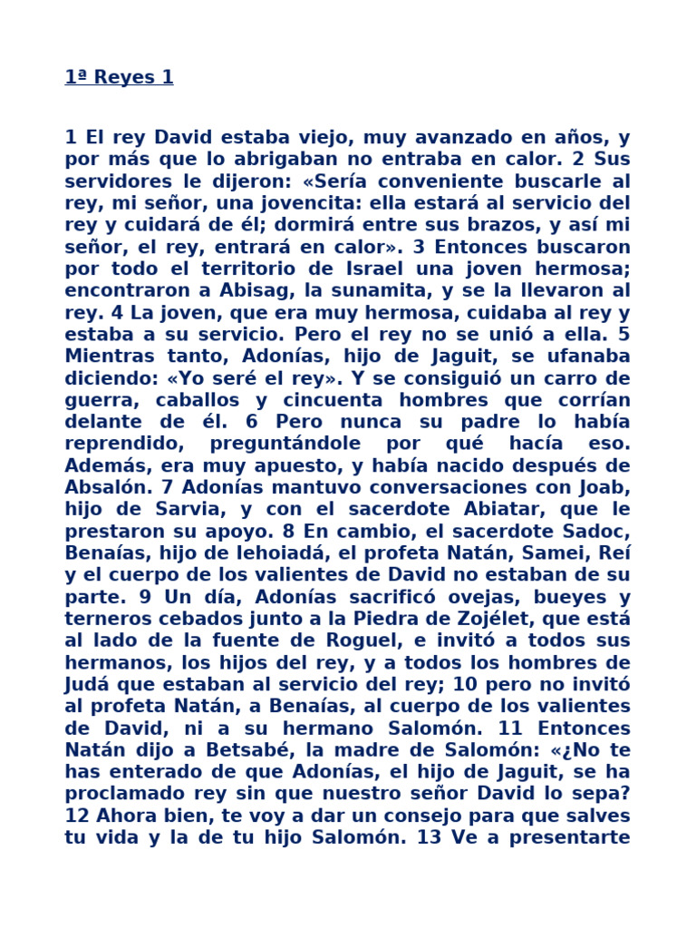 1 Reyes 1 | PDF | Solomons | David