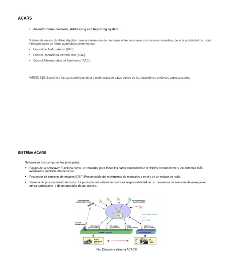 Sistema ACARS: Comunicación Aérea Eficiente | PDF