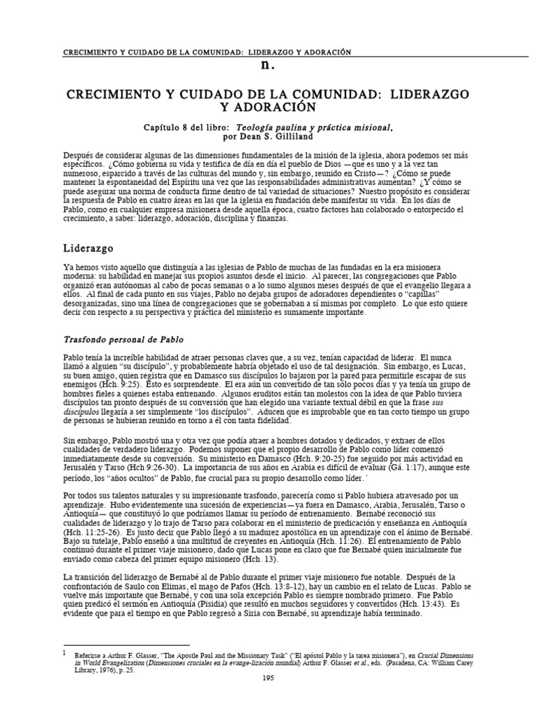 Liderazgo y Adoración en la Iglesia | PDF | Pablo el apóstol | Iglesia ...