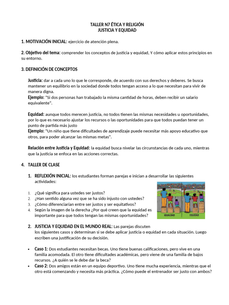 Taller: Justicia y Equidad en Acción | PDF | Justicia | Crimen y violencia