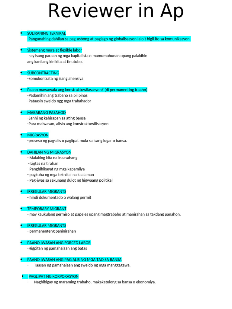 Ap Reviewer Quarter 2 | PDF