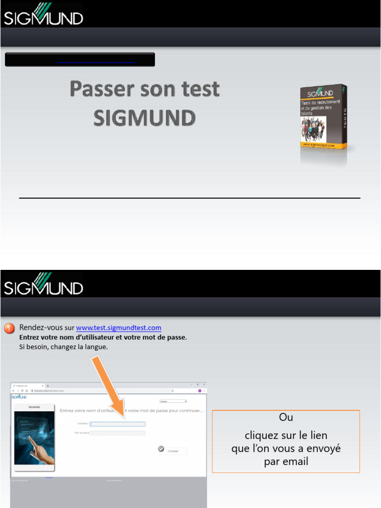 Passer le test Sigmund en ligne | PDF