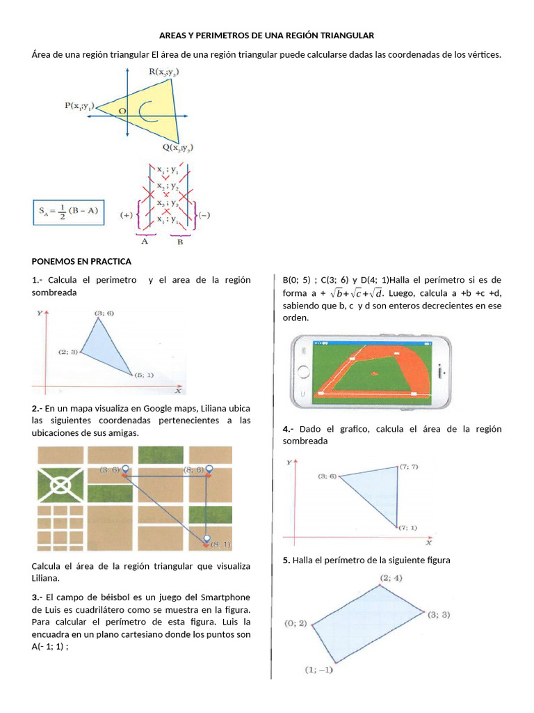 Cálculo de Área y Perímetro Triangular | PDF