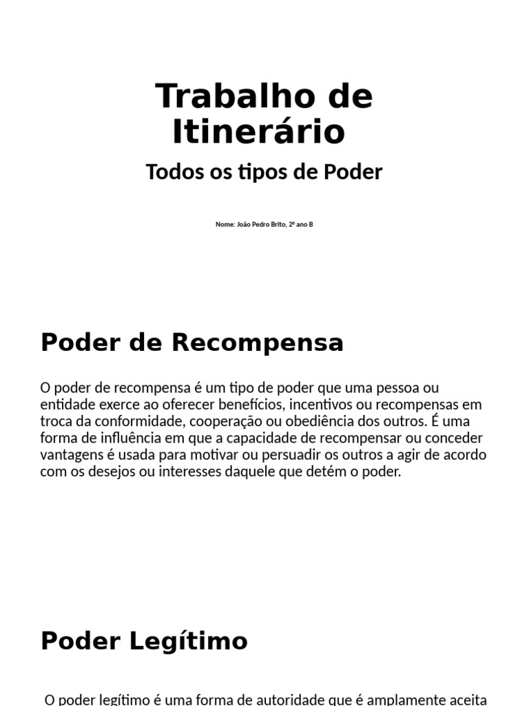 Tipos de Poder e Suas Definições | PDF