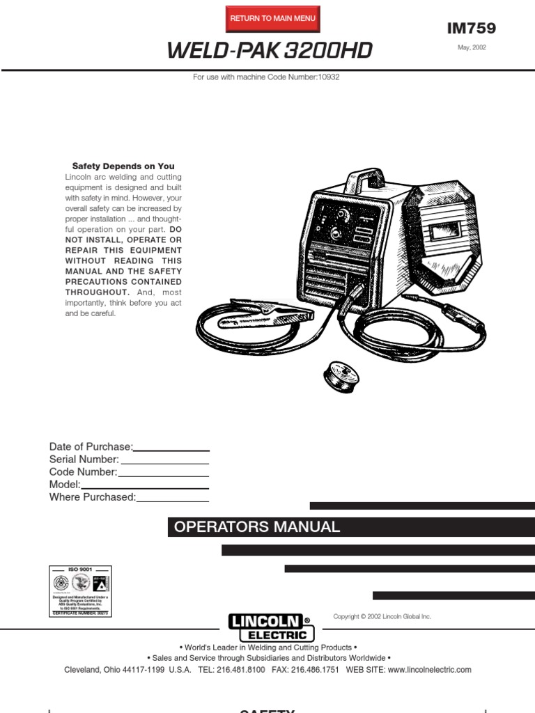 Lincoln Weldpak 3200 HD | Welding | Electrical Connector