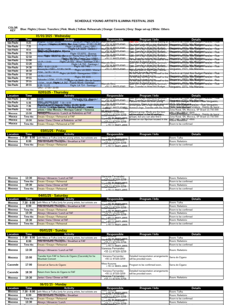 Ilumina Festival 2025 Artist Schedule | PDF