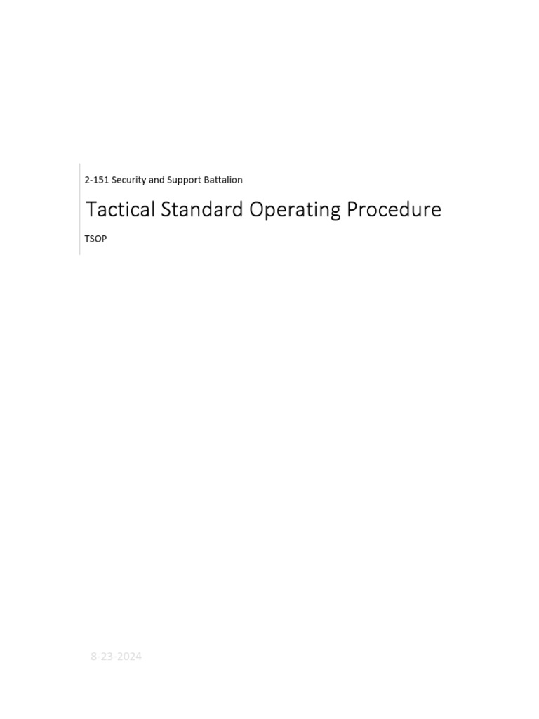 2-151 Security Battalion TSOP Guide | PDF | Military Intelligence ...