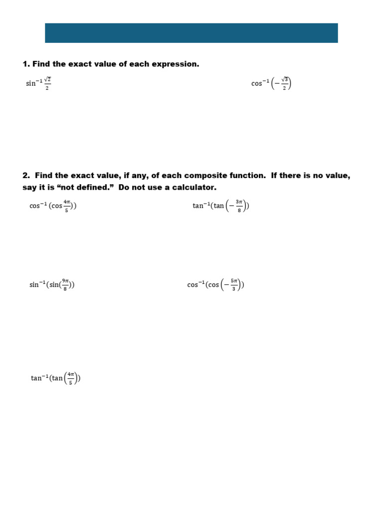 MATH 2412 Test 2 Review Guide | PDF | Function (Mathematics ...