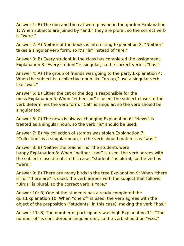 KEY-ANSWER-FOR-1-40-ENGLISH-REVIEWER | PDF | Grammatical Number | Verb