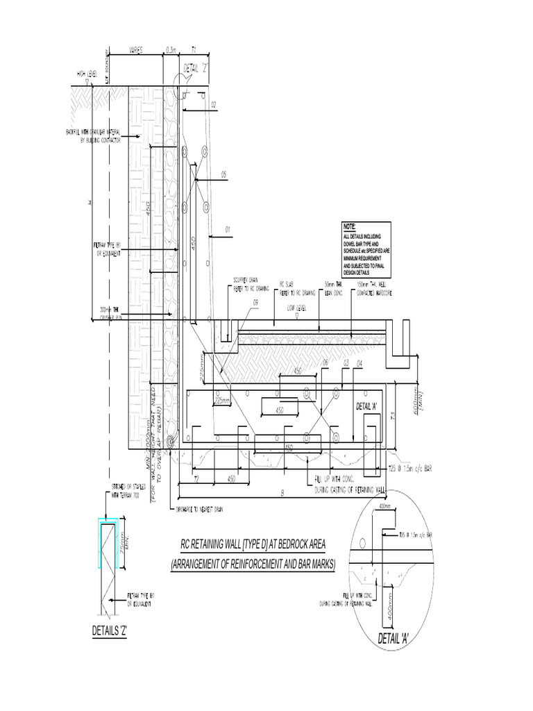 Retaining Wall Details For Reference-Model | PDF