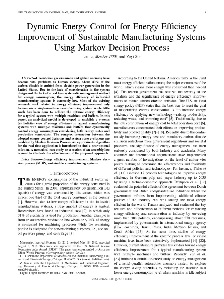 2013 IEEE SMCA Energy Control | PDF | Efficient Energy Use | Energy ...