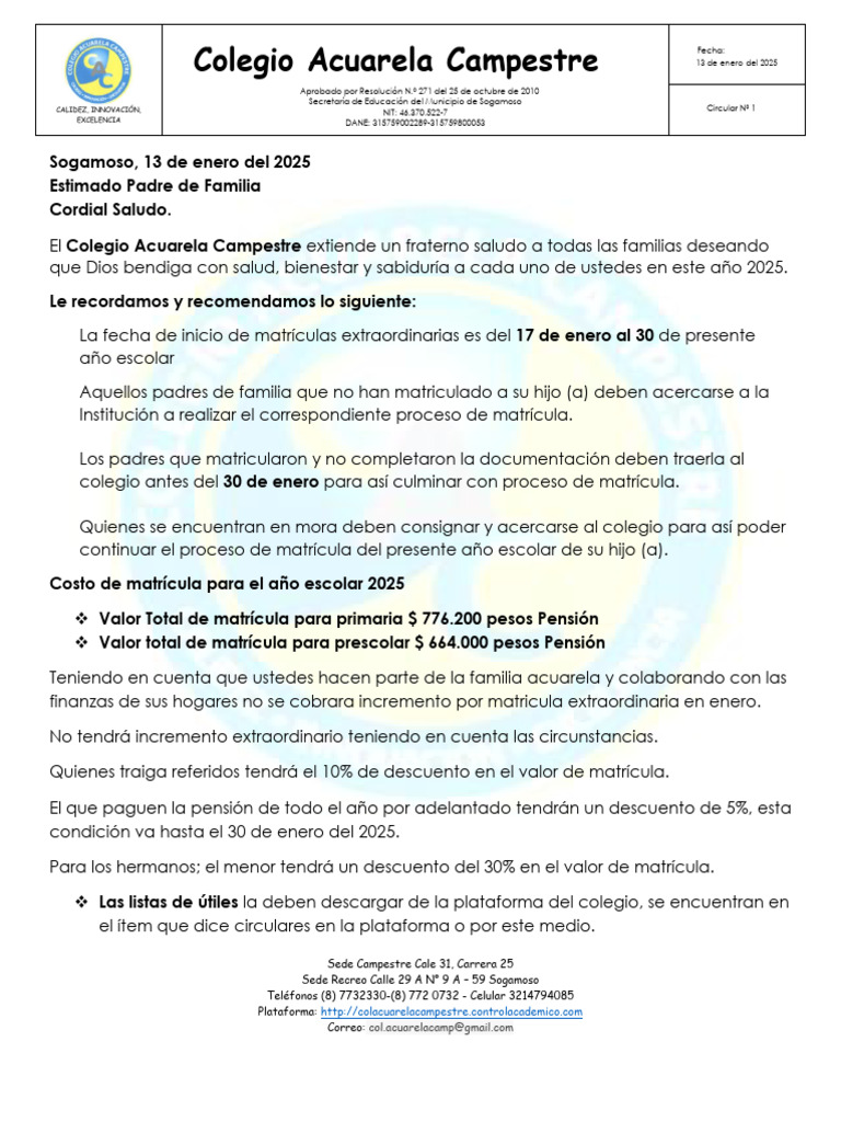 Circular N 1 2025 | PDF
