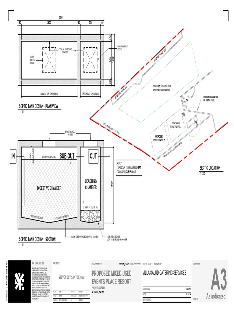 Proposed Pool and Septic Tank Plans | PDF