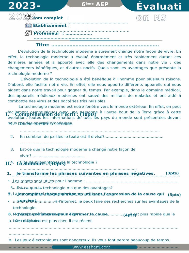Avantages de la technologie moderne | PDF | Linguistique