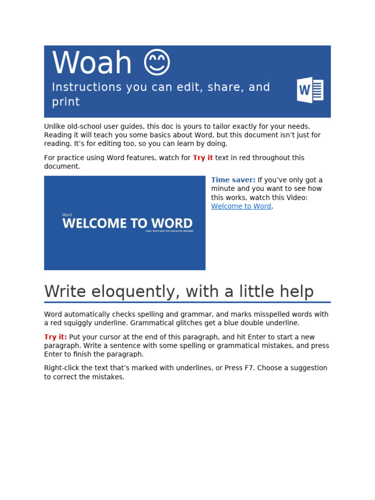 Definately Not Welcome To Word 2 | PDF | Microsoft Word | Computing