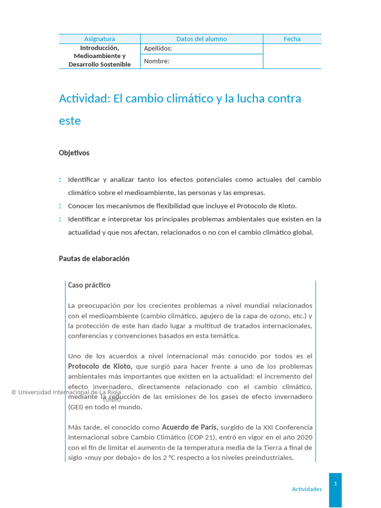 Cambio Climático: Medidas y Protocolo | PDF | Cambio climático ...