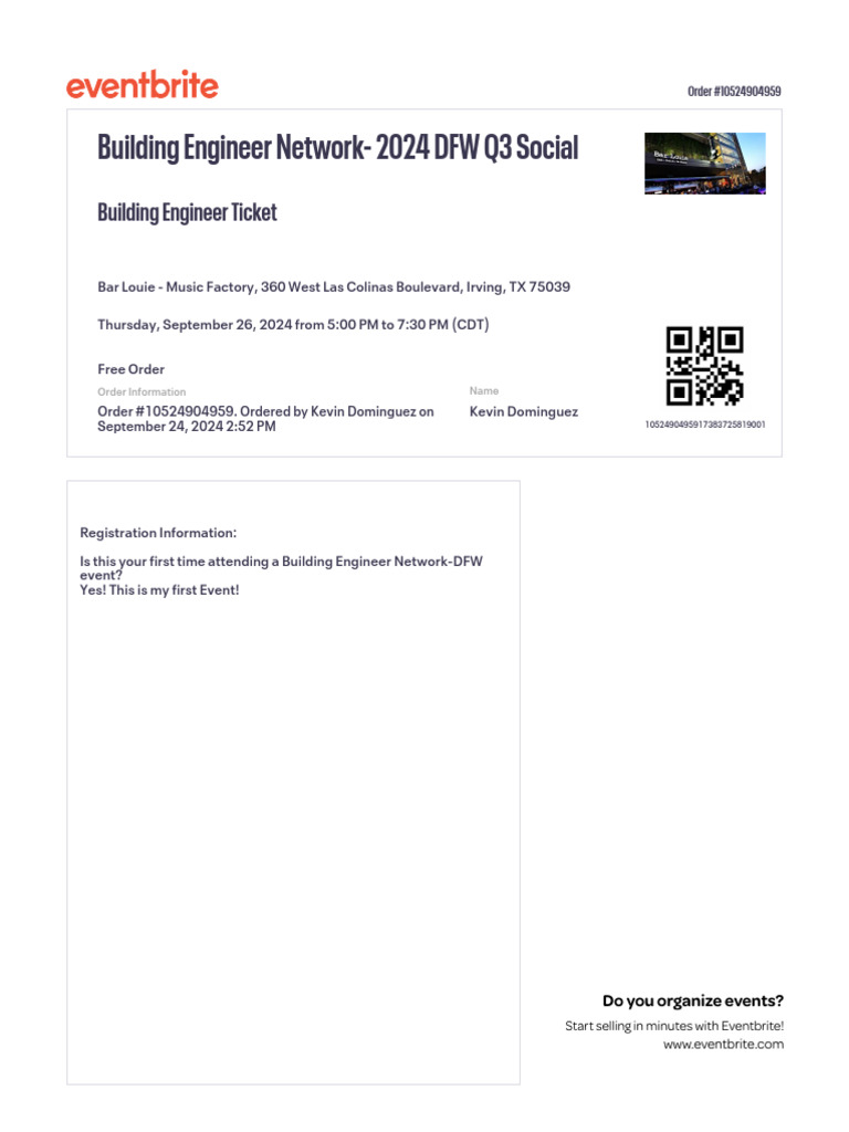 Building Engineer Network Event Ticket | PDF