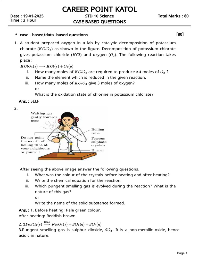 Case-Based Science Questions for 10th Grade | PDF | Carbon | Human Brain