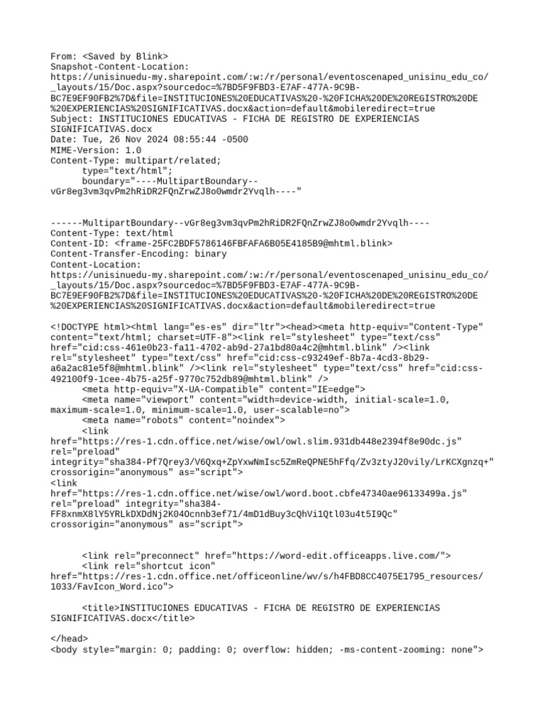 Registro de Experiencias Significativas | PDF | Html Element | Typefaces