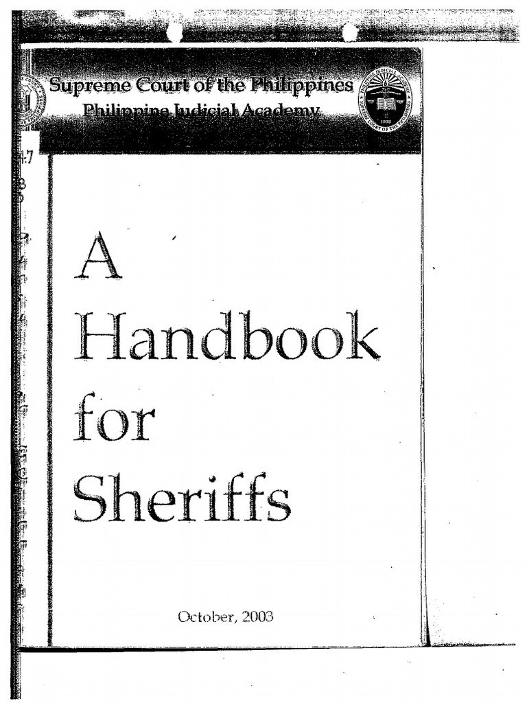 Sheriff's Handbook | PDF | Service Of Process | Summons