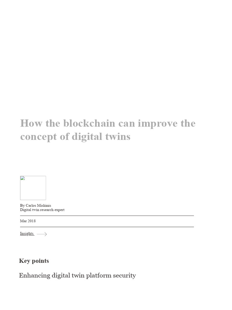 Blockchain Enhancing Digital Twin Security | PDF | Internet Of Things ...