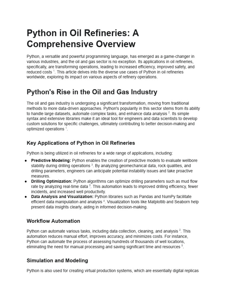 Python in Oil Refineries | PDF | Simulation | Machine Learning