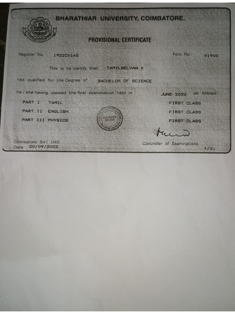 Provisional Tamil | PDF