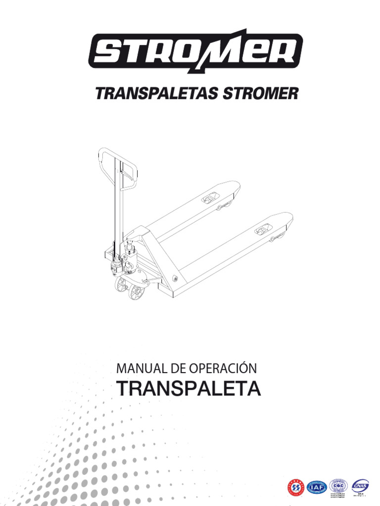 Manual de Operación Transpaletas Stromer | PDF | Máquina elevadora
