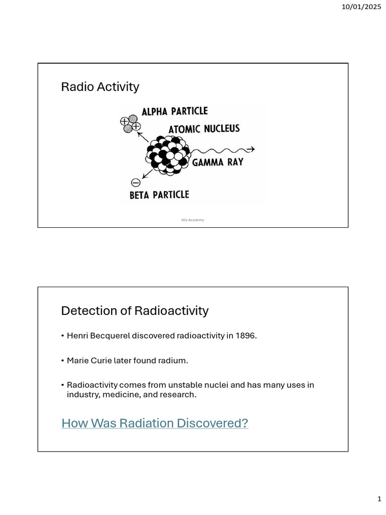 Radioactivity OL | PDF | Radioactive Decay | Gamma Ray
