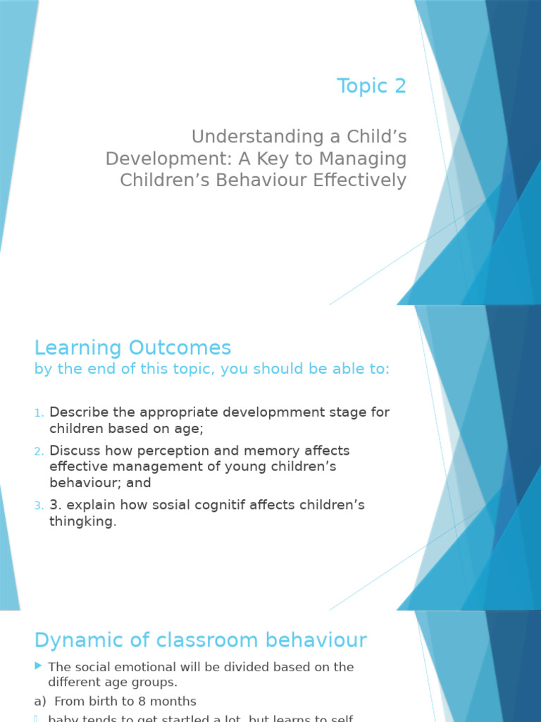 Topic 2 Understanding A Child's Development | PDF | Cognitive ...