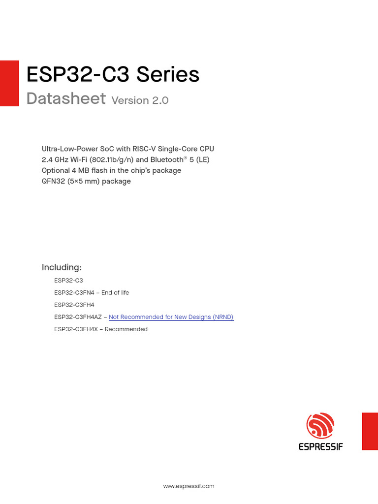 Esp32-C3 Datasheet en | PDF | Microcontroller | Bluetooth