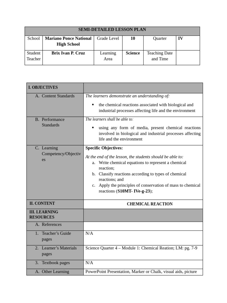 Module 3-Chemical-Reaction | PDF | Chemistry | Learning