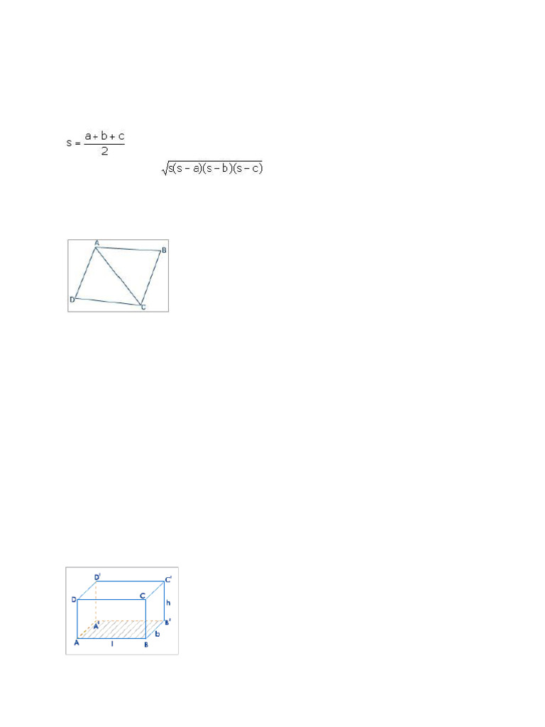 Heron's Formula and Solid Geometry | PDF | Area | Sphere