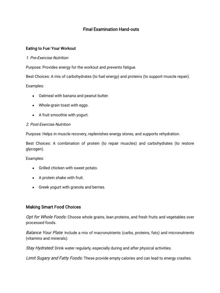 Nutrition Tips for Optimal Workout Performance | PDF