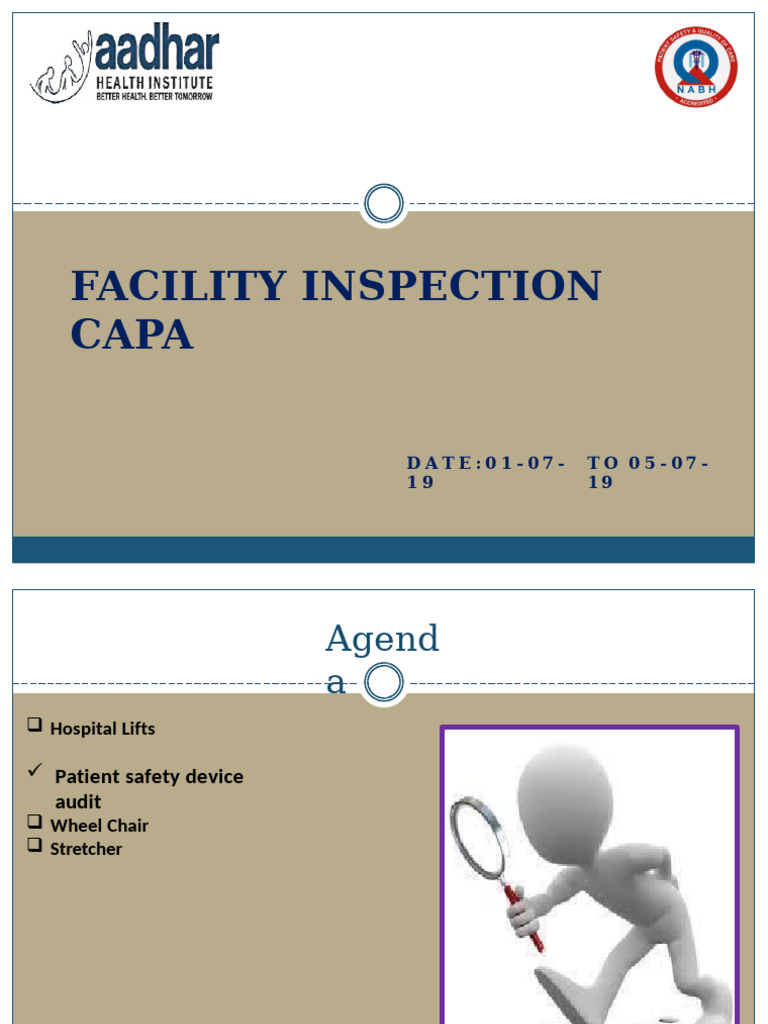 Annexure 2 - Facility Inspection Round CAPA 2 | PDF | Wheelchair | Chair