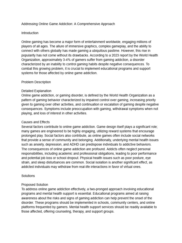 PSE Online Game Addiction | PDF | Mental Health | Mental Disorder