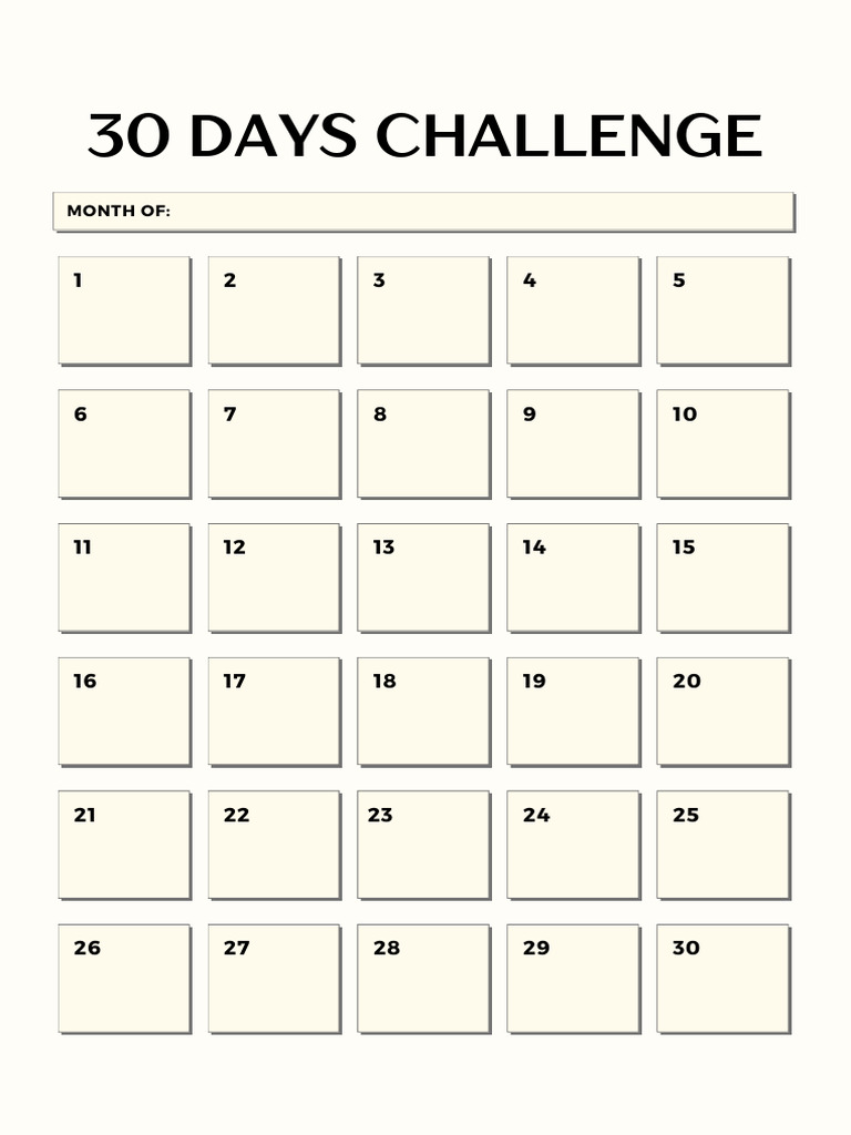 Gym and Fitness 30 Days Challenge Sheet Planner | PDF