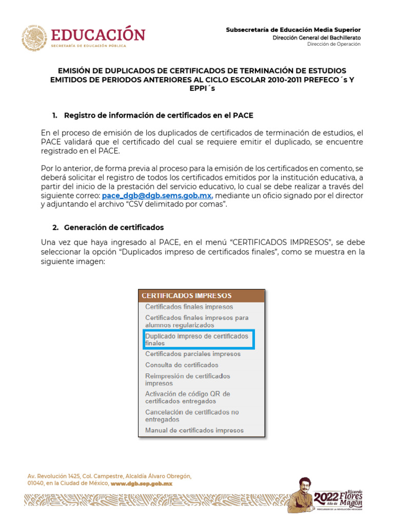 d0btiYkO6i MANUAL PARA LA EMISION DE DUPLICADOS DE CERTIFICADOS DE
