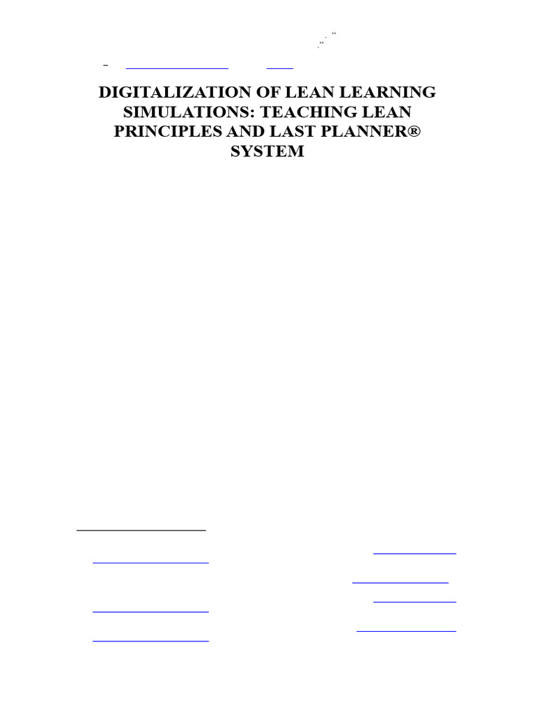 Digital Lean Learning Simulations | PDF | Simulation | Lean Manufacturing