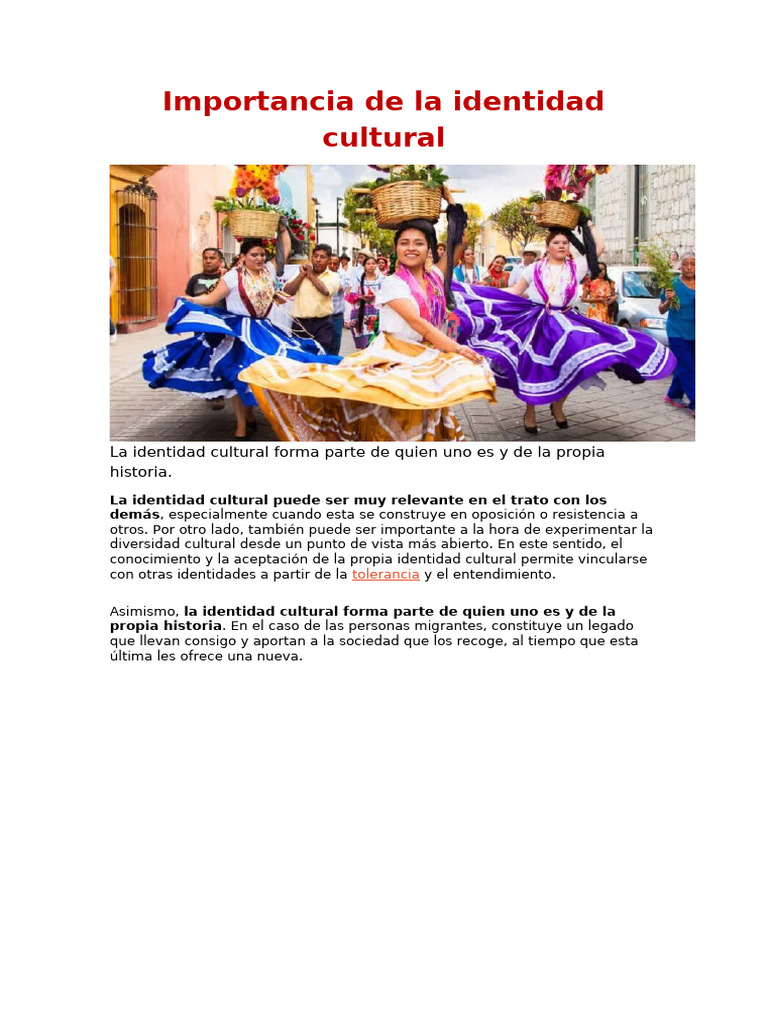 Elementos Clave de la Identidad Cultural | PDF | Etnicidad | Politica ...